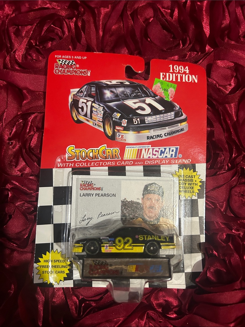 Stanley #92 Black Stock Car Toy - NASCAR Racing Champions (1994 Edition)